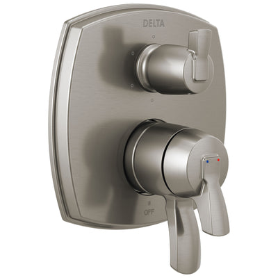 Delta Stryke Stainless Steel Finish 6 Function Lever Handle Integrated Diverter 17 Series Shower System Control Includes Valve and Handles D3702V