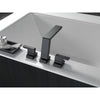 Delta Pivotal Modern Matte Black Finish Deck Mount Roman Tub Filler Faucet Includes Handles and Rough-in Valve D3111V