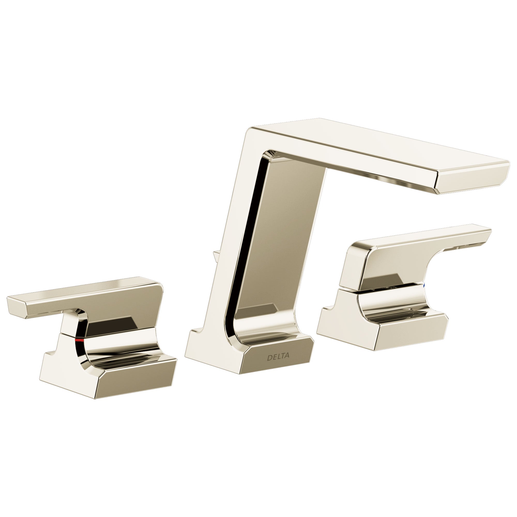 Delta Pivotal Modern Polished Nickel Finish Deck Mount Roman Tub Filler Faucet Includes Handles and Rough-in Valve D3110V