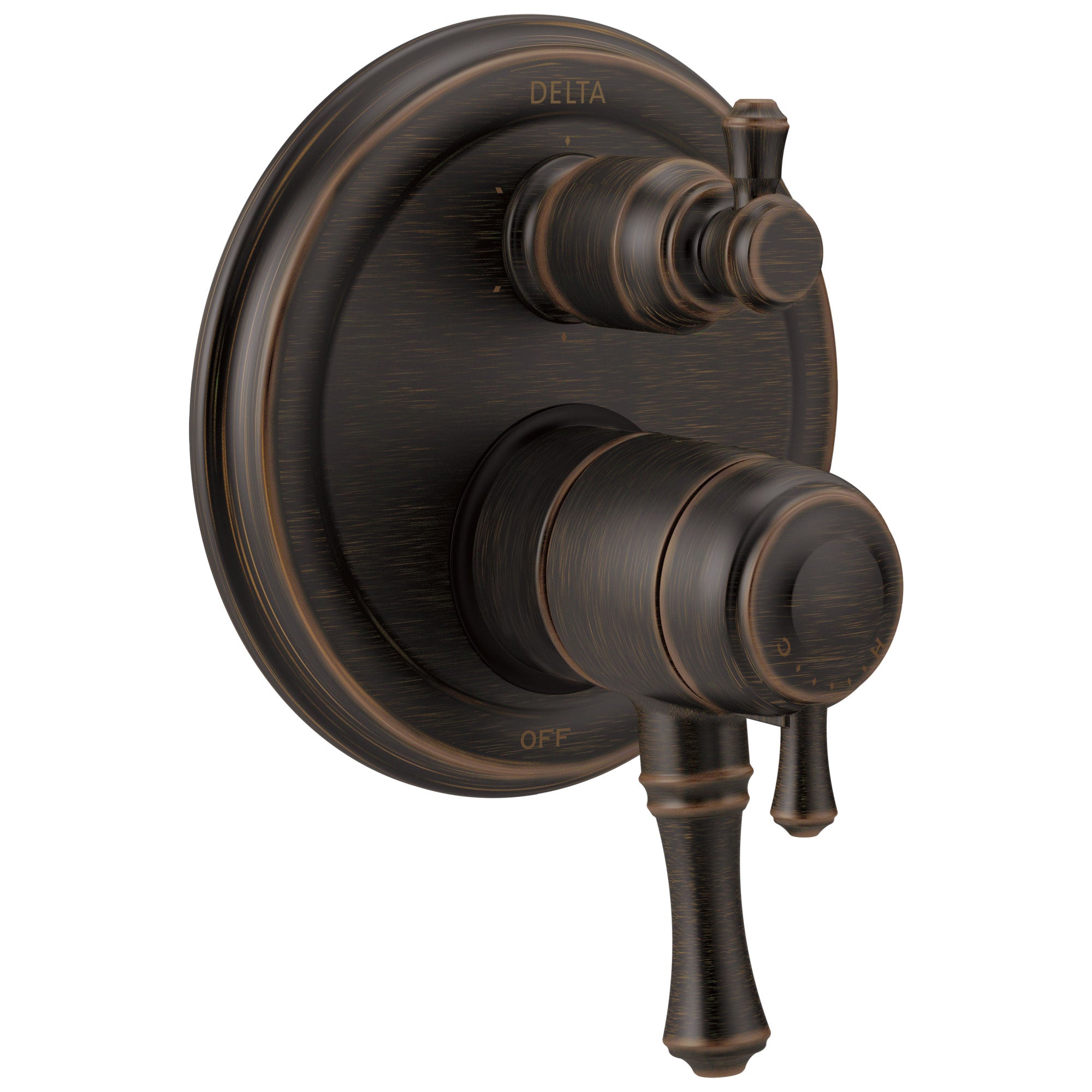 Delta Cassidy Collection Venetian Bronze Traditional Shower Faucet Control Handle with 6-Setting Integrated Diverter Trim (Requires Valve) DT27997RB
