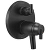 Delta Trinsic Matte Black Finish Modern Thermostatic Shower Faucet Control with 3-Setting Integrated Diverter Includes Valve and Handles D3695V