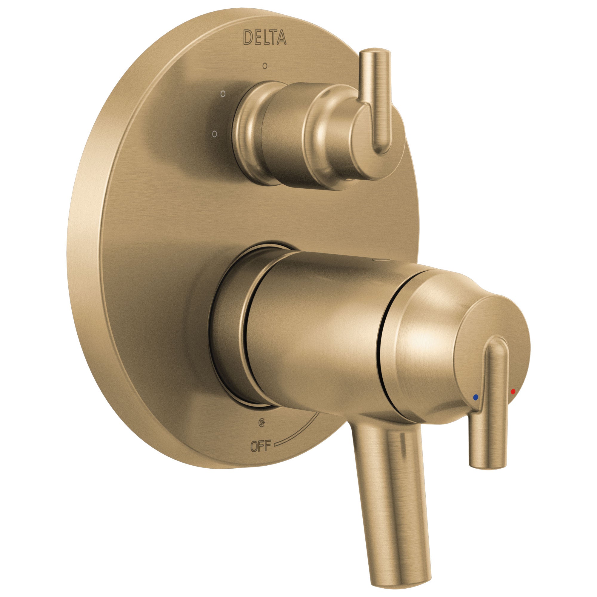 Delta Trinsic Champagne Bronze Finish Modern Thermostatic Shower Faucet Control with 3-Setting Integrated Diverter Includes Valve and Handles D3107V