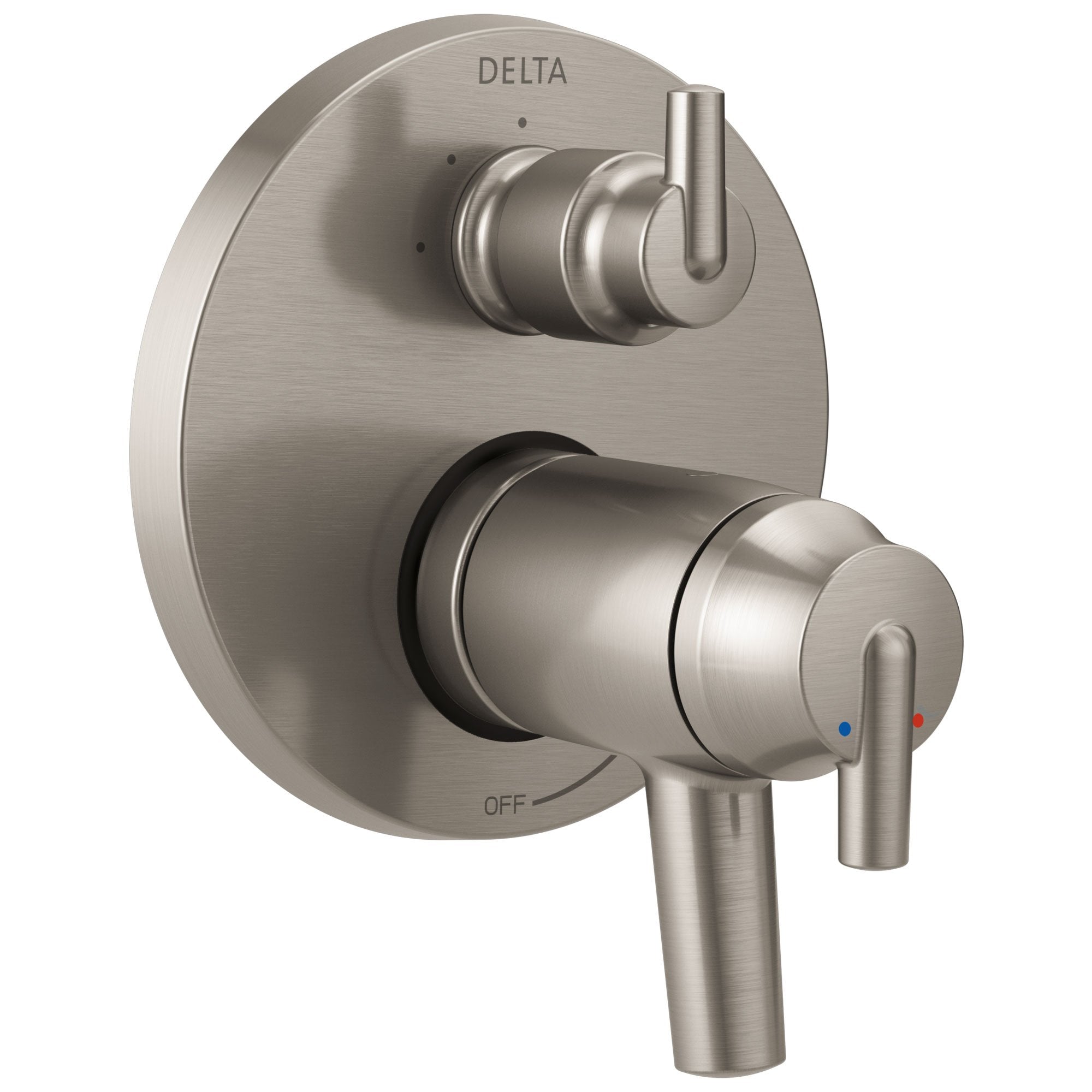 Delta Trinsic Stainless Steel Finish Thermostatic Shower Faucet Control with 3-Setting Integrated Diverter Includes Trim Kit and Valve without Stops D2136V