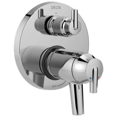 Delta Trinsic Chrome Thermostatic TempAssure 17T Shower Faucet Control with 3-Setting Integrated Diverter Includes Trim Kit and Rough-in Valve with Stops D2141V