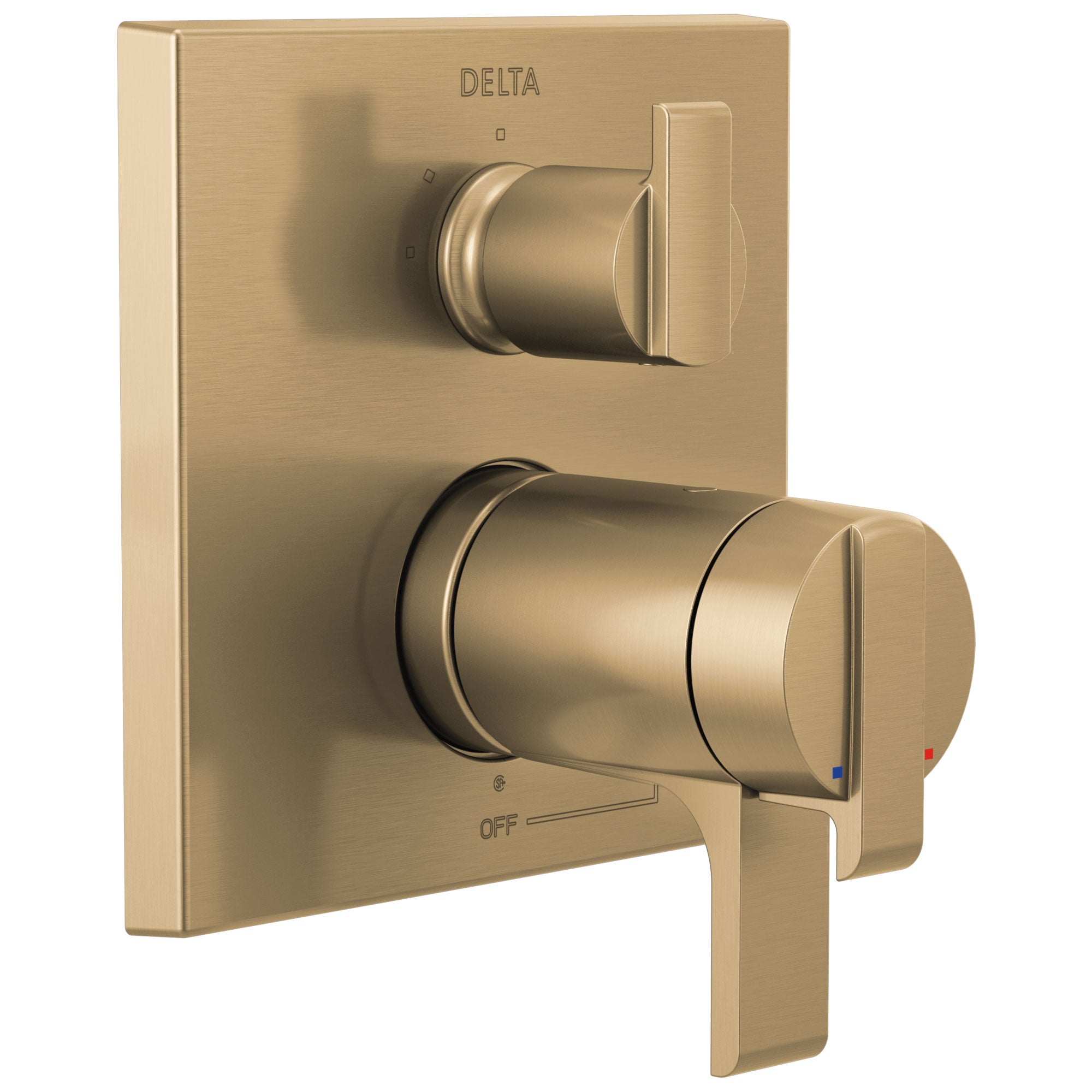 Delta Ara Modern Champagne Bronze Finish Thermostatic Shower System Control with 3-Setting Integrated Diverter Includes Valve and Handles D3692V