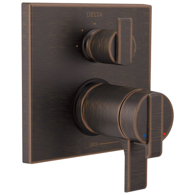 Delta Ara Collection Venetian Bronze Modern Thermostatic Shower Faucet Control with 3-Setting Integrated Diverter Includes Trim Kit and Valve without Stops D2132V