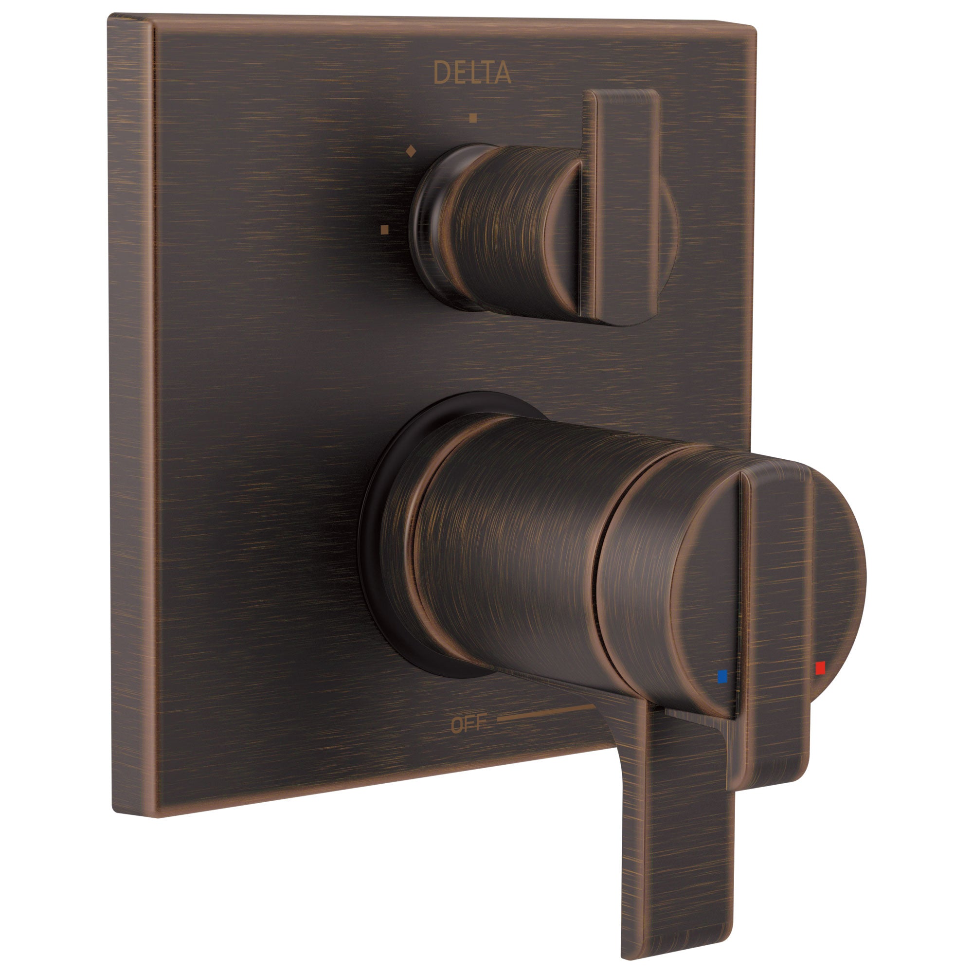 Delta Ara Collection Venetian Bronze Modern Thermostatic Shower Faucet Control with 3-Setting Integrated Diverter Trim (Requires Valve) DT27T867RB