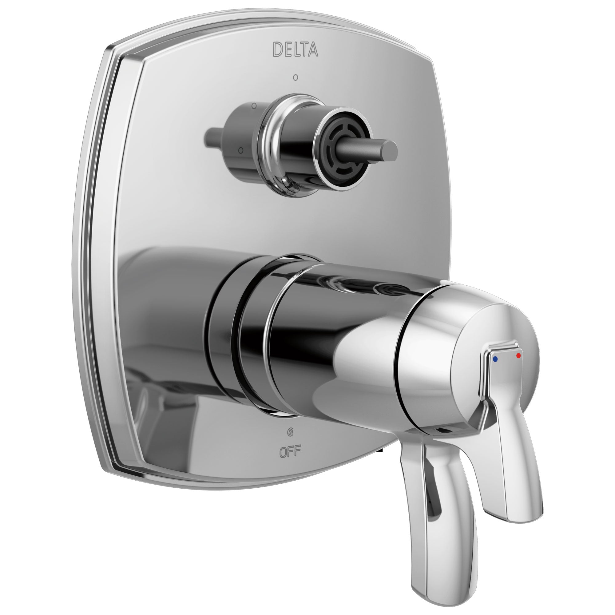 Delta Stryke Chrome Finish 17 Thermostatic Integrated Diverter Shower Control Trim Kit with Three Function Diverter Less Diverter Handle (Requires Valve) DT27T876LHP