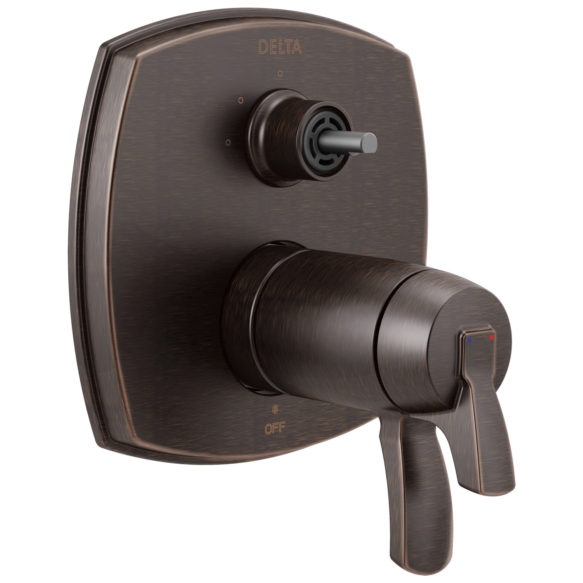 Delta Stryke Venetian Bronze Finish 17 Thermostatic Integrated Diverter Shower Control Trim Kit with Three Function Diverter Less Diverter Handle (Requires Valve) DT27T876RBLHP