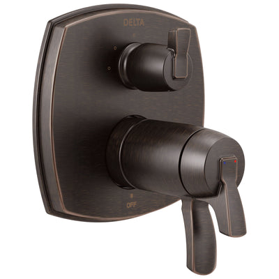 Delta Stryke Venetian Bronze Finish 3-setting Integrated Lever Handle Diverter Thermostatic Shower System Control Includes Valve and Handles D3096V
