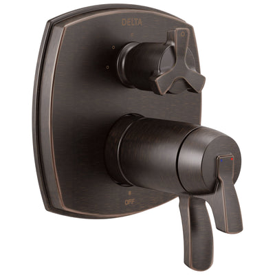 Delta Stryke Venetian Bronze Finish 3-setting Integrated Cross Handle Diverter Thermostatic Shower System Control Includes Valve and Handles D3097V