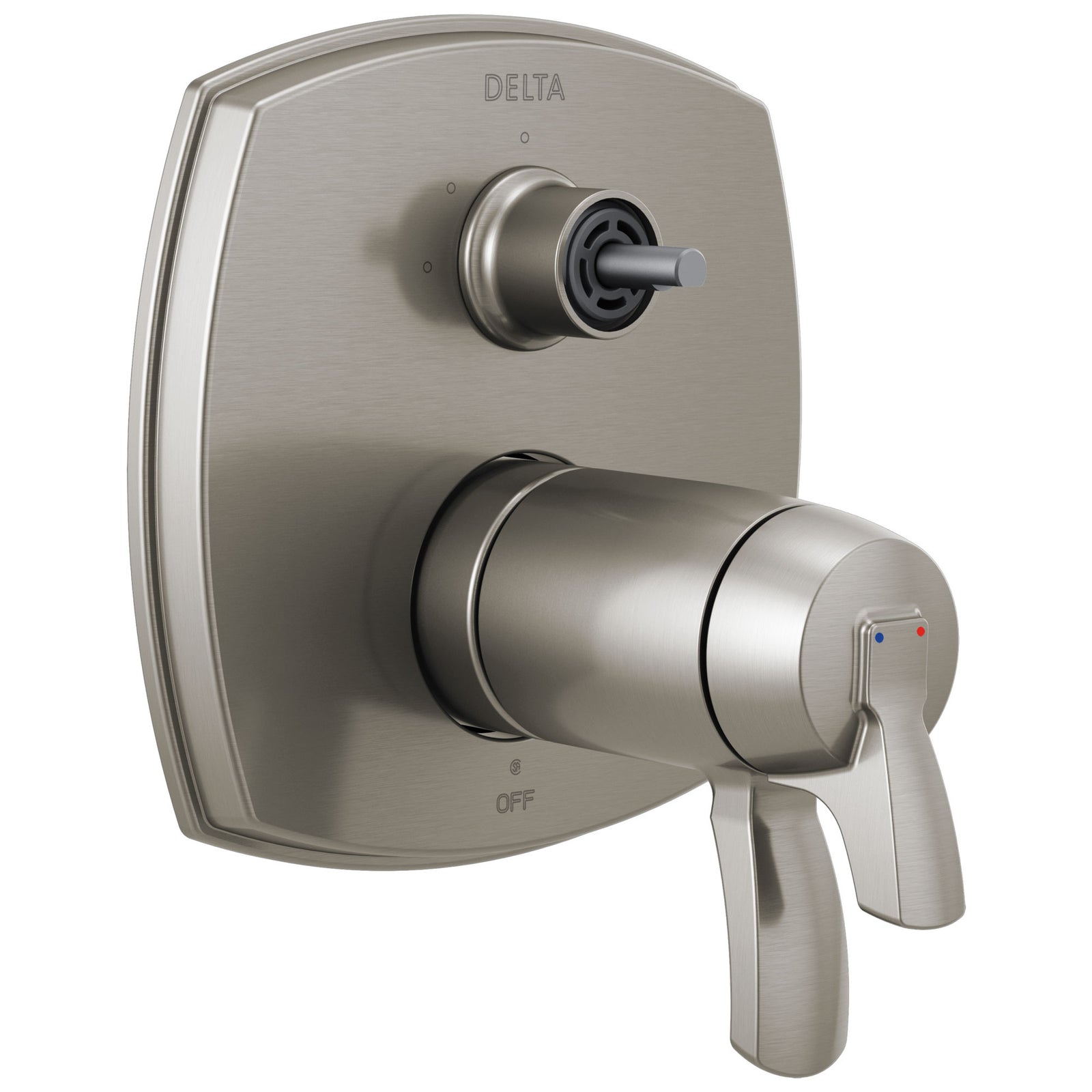 Delta Stryke Stainless Steel Finish 17 Thermostatic Integrated Diverter Shower Control Trim Kit with Three Function Diverter Less Diverter Handle (Requires Valve) DT27T876SSLHP