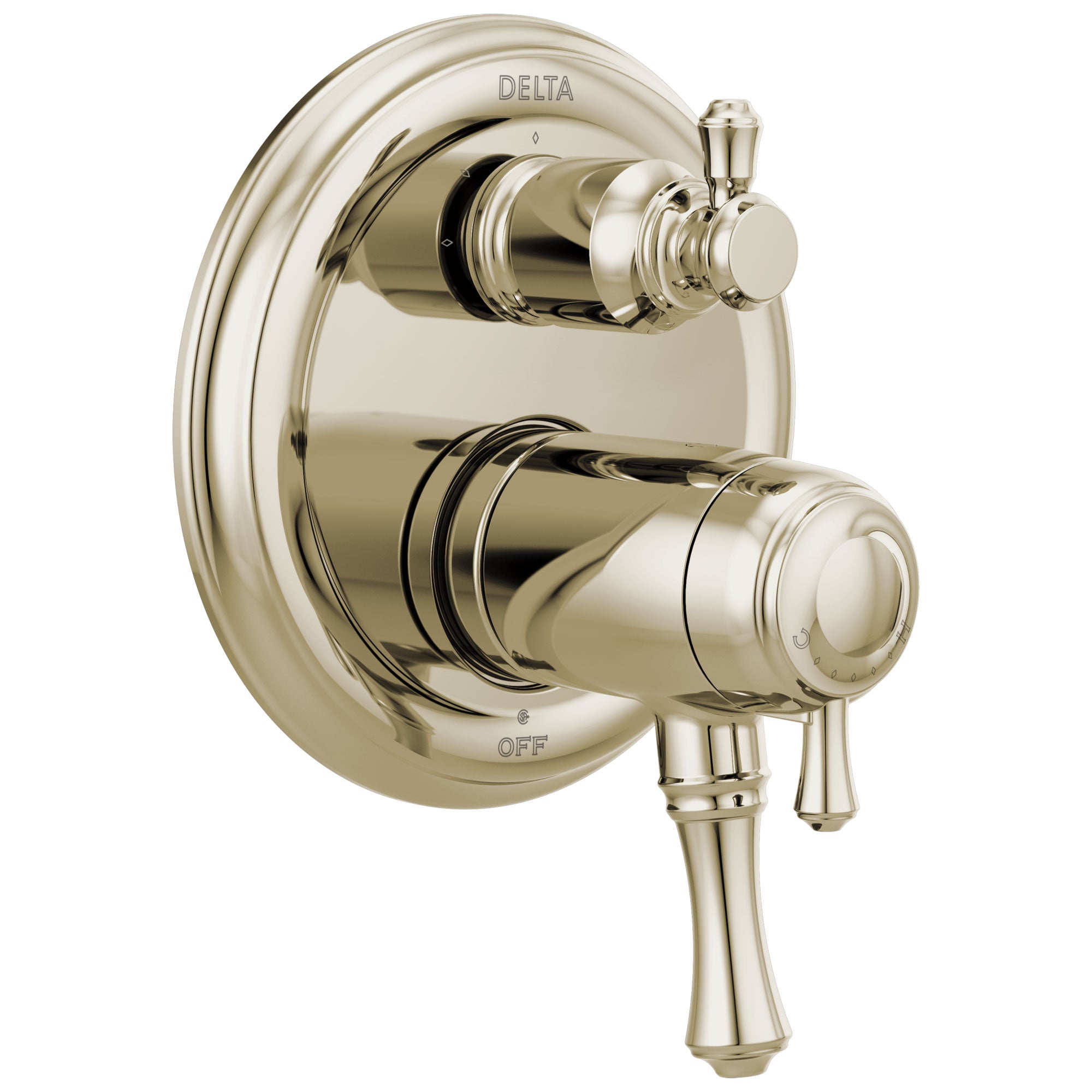 Delta Cassidy Polished Nickel Finish 17T Thermostatic Shower System Control with 3-Setting Integrated Diverter Includes Valve and Handles D3092V