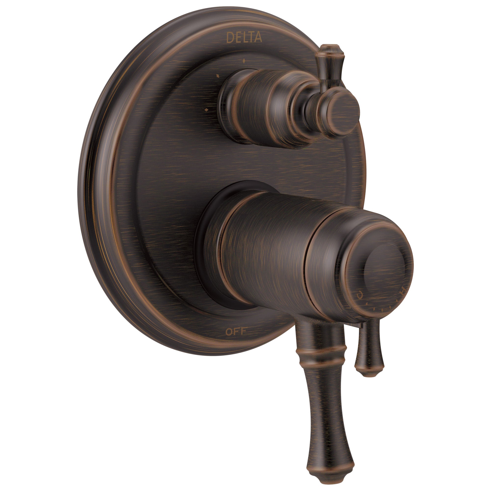 Delta Cassidy Collection Venetian Bronze Thermostatic Shower Faucet Control Handle with 3-Setting Integrated Diverter Trim (Requires Valve) DT27T897RB