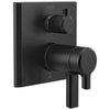 Delta Pivotal Modern Matte Black Finish Thermostatic Shower System Control with 3-Setting Integrated Diverter Includes Valve and Handles D3677V