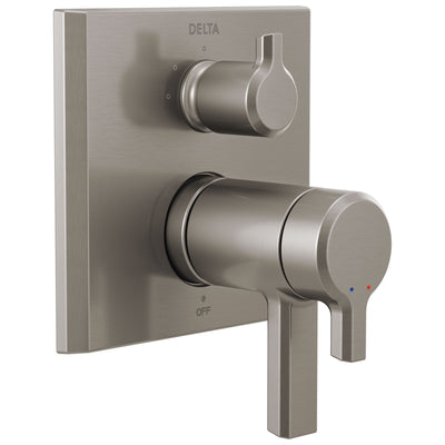 Delta Pivotal Modern Stainless Steel Finish Thermostatic Shower System Control with 3-Setting Integrated Diverter Includes Valve and Handles D3675V