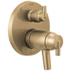 Delta Trinsic Champagne Bronze Contemporary Thermostatic Shower System Control with 6-Setting Integrated Diverter Includes Valve and Handles D3673V