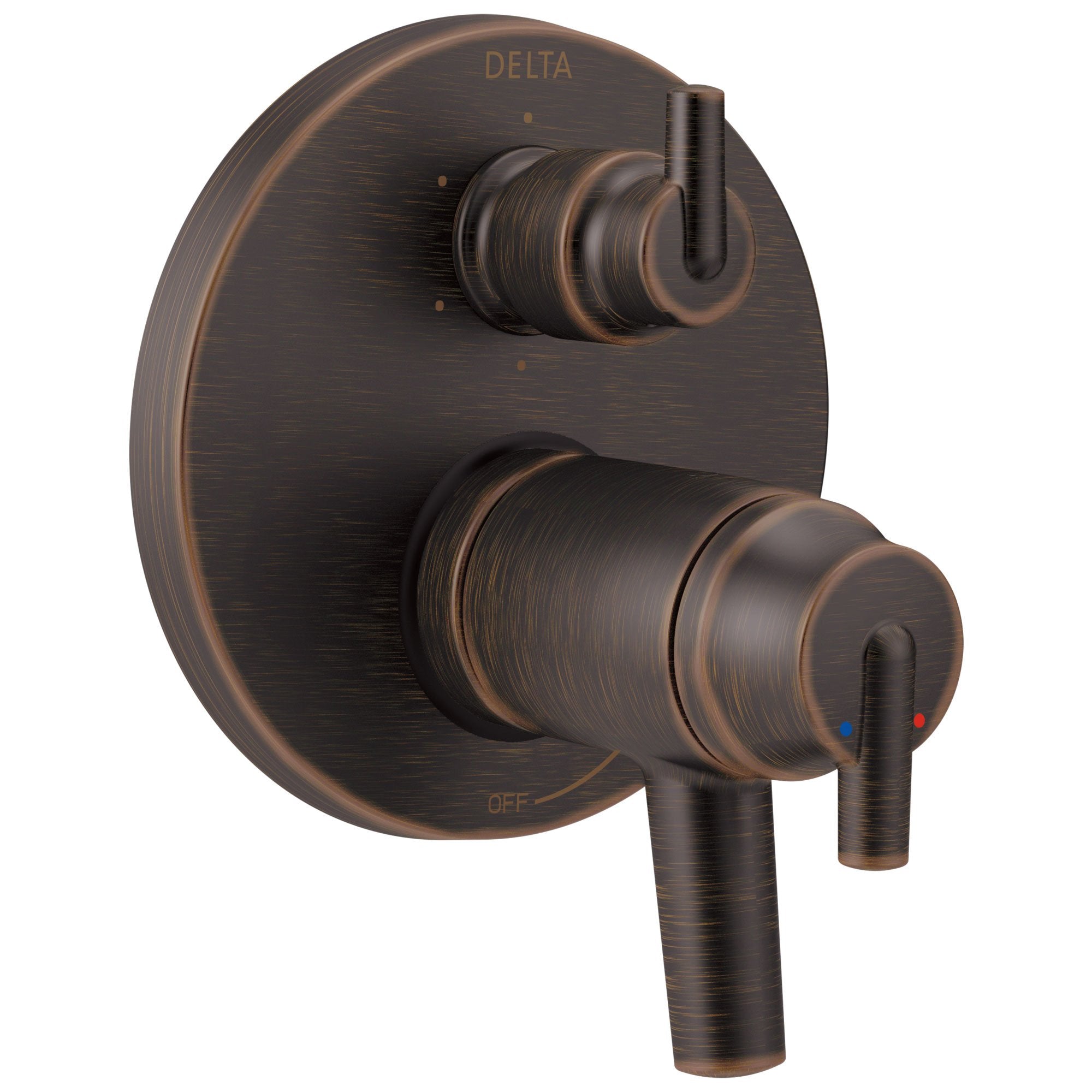 Delta Trinsic Venetian Bronze Thermostatic Shower Faucet Control Handle with 6-Setting Integrated Diverter Includes Trim Kit and Valve with Stops D2121V