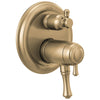 Delta Cassidy Champagne Bronze Finish Thermostatic 17T Shower System Control with 6-Setting Integrated Diverter Includes Valve and Handles D3659V