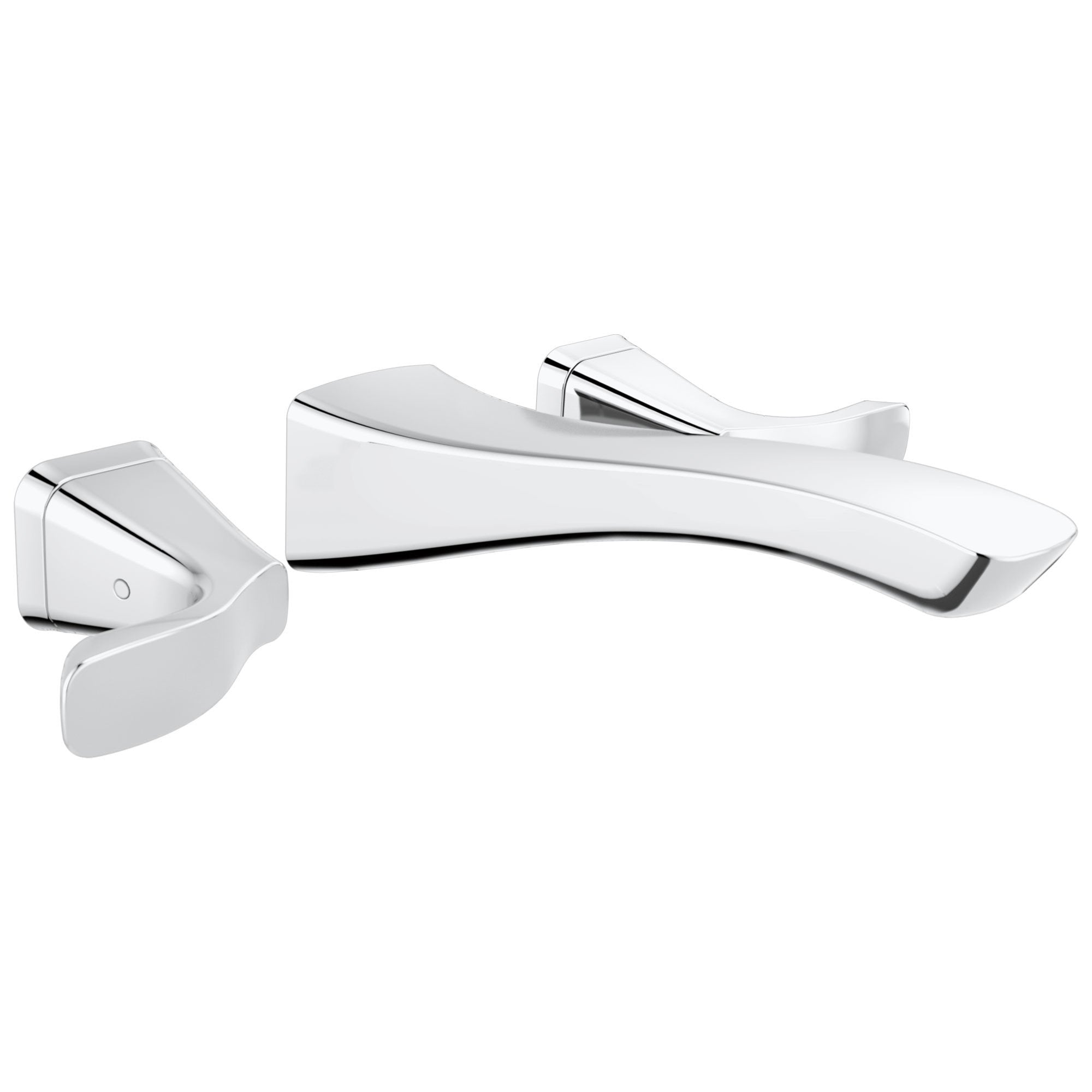 Delta Tesla Collection Chrome Finish Modern Two Handle Wall Mount Lavatory Bathroom Faucet (Rough Valve Sold Separately) 729164