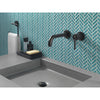 Delta Trinsic Collection Matte Black Finish Single Lever Handle Wall Mount Bathroom Sink Faucet Trim Kit (Requires Rough-in Valve) DT3559LFBLWL