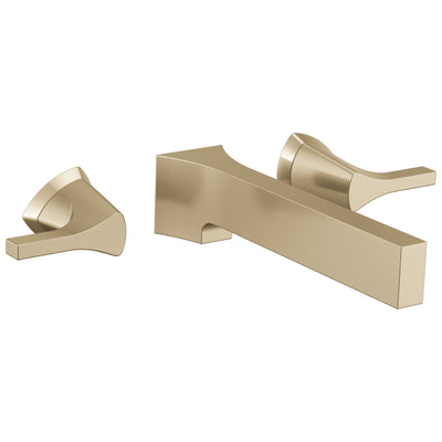 Delta Zura Champagne Bronze Finish Two Handle Wall Mount Bathroom Sink Faucet Includes Rough-in Valve D3616V