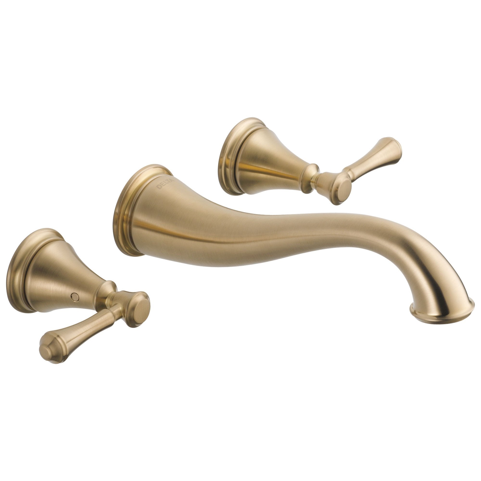 Delta Cassidy Collection Champagne Bronze Traditional Style Two Handle Wall Mount Bathroom Sink Faucet Trim Kit (Requires Rough-in Valve) DT3597LFCZWL