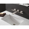 Delta Pivotal Modern Stainless Steel Finish Two-Handle Wall Mount Bathroom Sink Faucet Includes Rough-in Valve D3056V