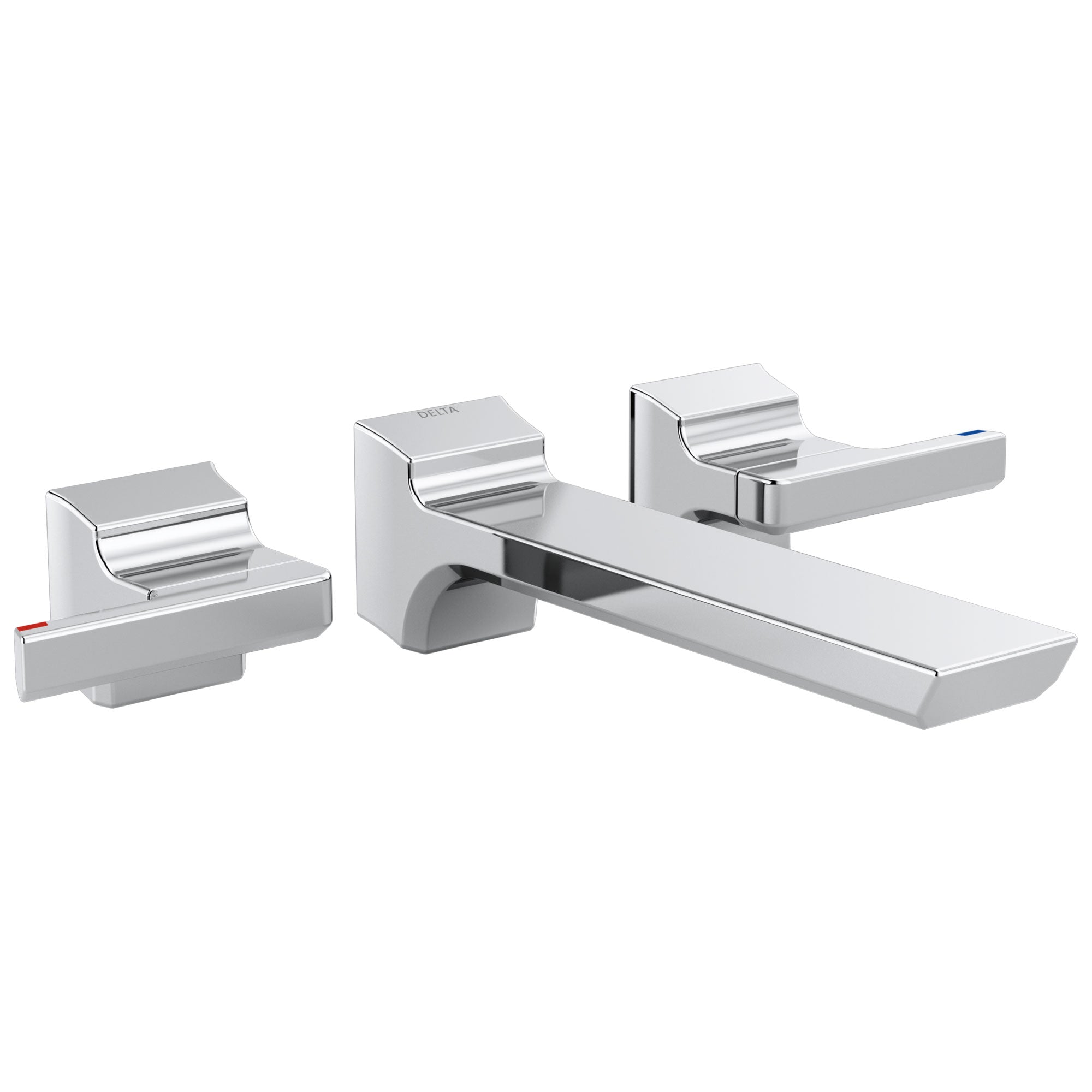 Delta Pivotal Modern Chrome Finish Two-Handle Wall Mount Bathroom Sink Faucet Includes Rough-in Valve D3055V