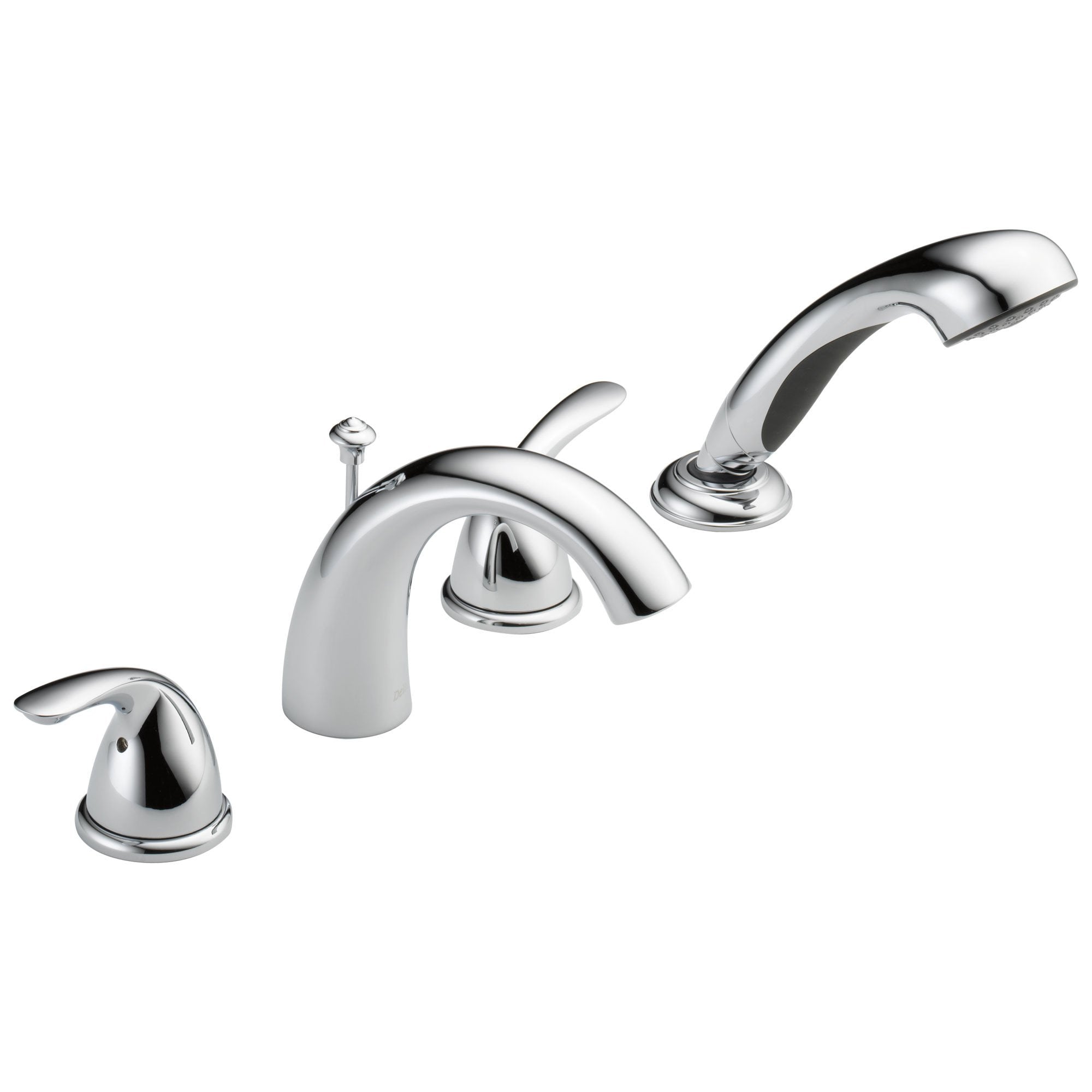 Delta Chrome Finish Classic Style Roman Tub Filler with Hand Spray Trim Kit (Requires Rough-in Valve) DT470525