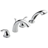 Delta Chrome Finish Classic Style Roman Tub Filler with Hand Spray Includes Trim Kit and Rough-in Valve D2079V