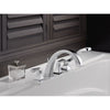Delta Dryden Deck-Mount Chrome Roman Tub Faucet with Handshower and Valve D863V