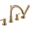 Delta Trinsic Champagne Bronze Roman Tub Faucet with Handshower and Valve D872V