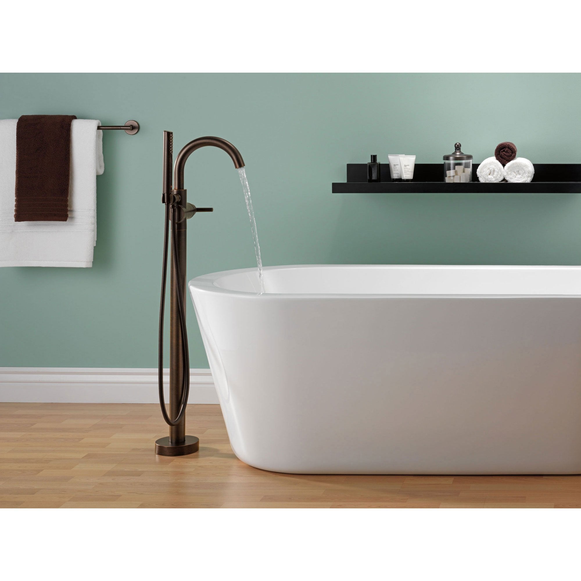 Rbfl T4759-FL Spec Sheet Delta Faucet Trinsic Floor-Mount Freestanding Tub ...
