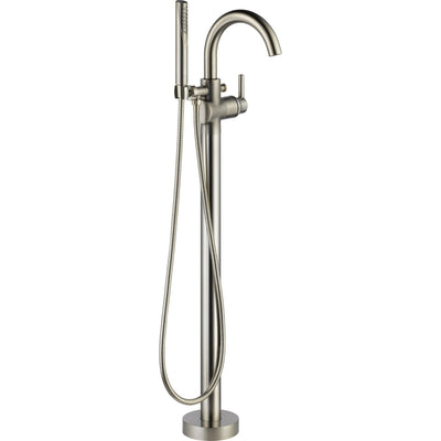 Delta Stainless Steel Trinsic Widespread Faucet, Towel Ring, Double Towel Bar, Floor Mount Tub Filler, and Shower Faucet INCLUDES All Valves D046CR