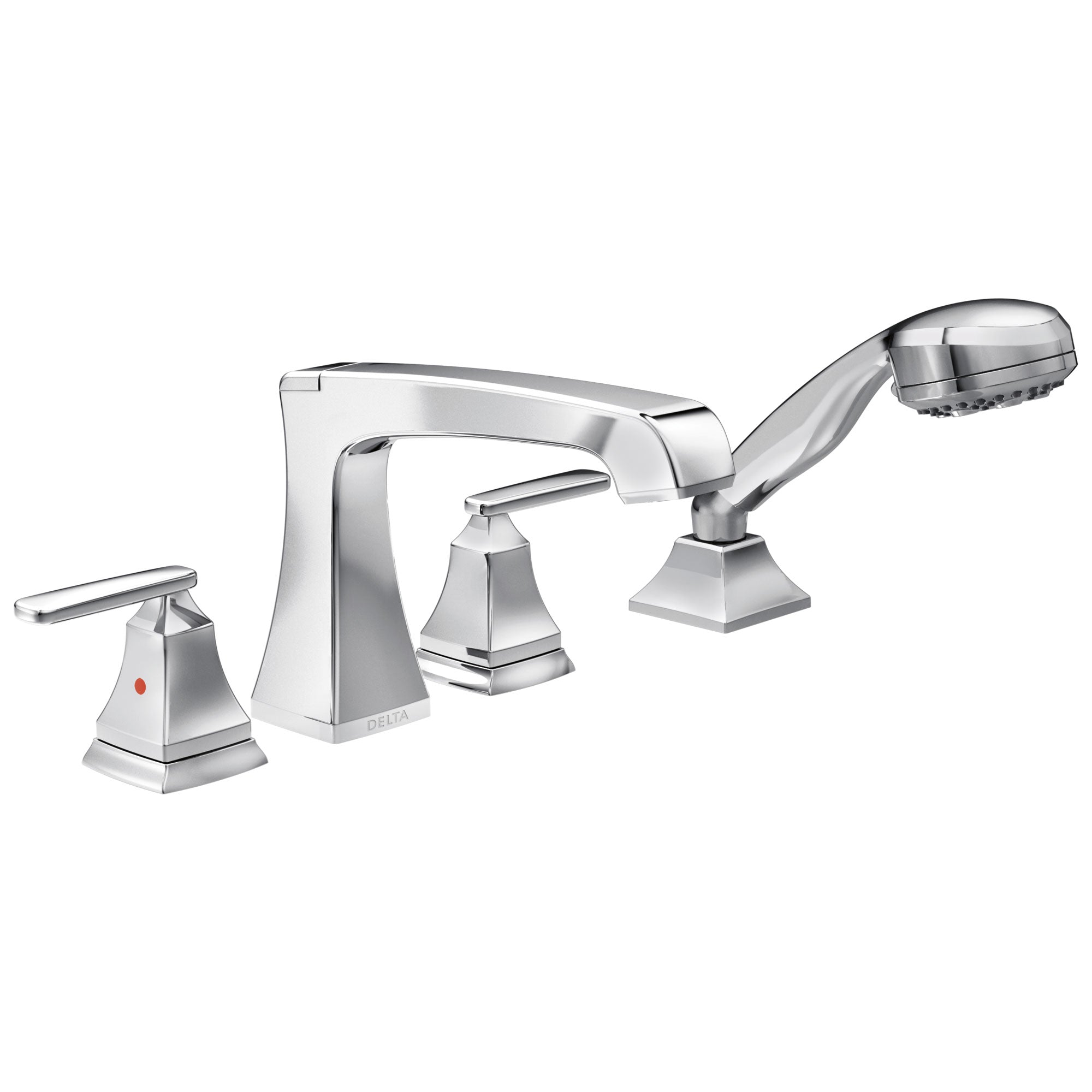 delta garden tub faucet with sprayer Delta Ashlyn Collection Chrome Finish High Flow Roman Bath Tub Filler Faucet Trim with Hand Shower Sprayer Includes Trim Kit and Rough-in Valve D2076V