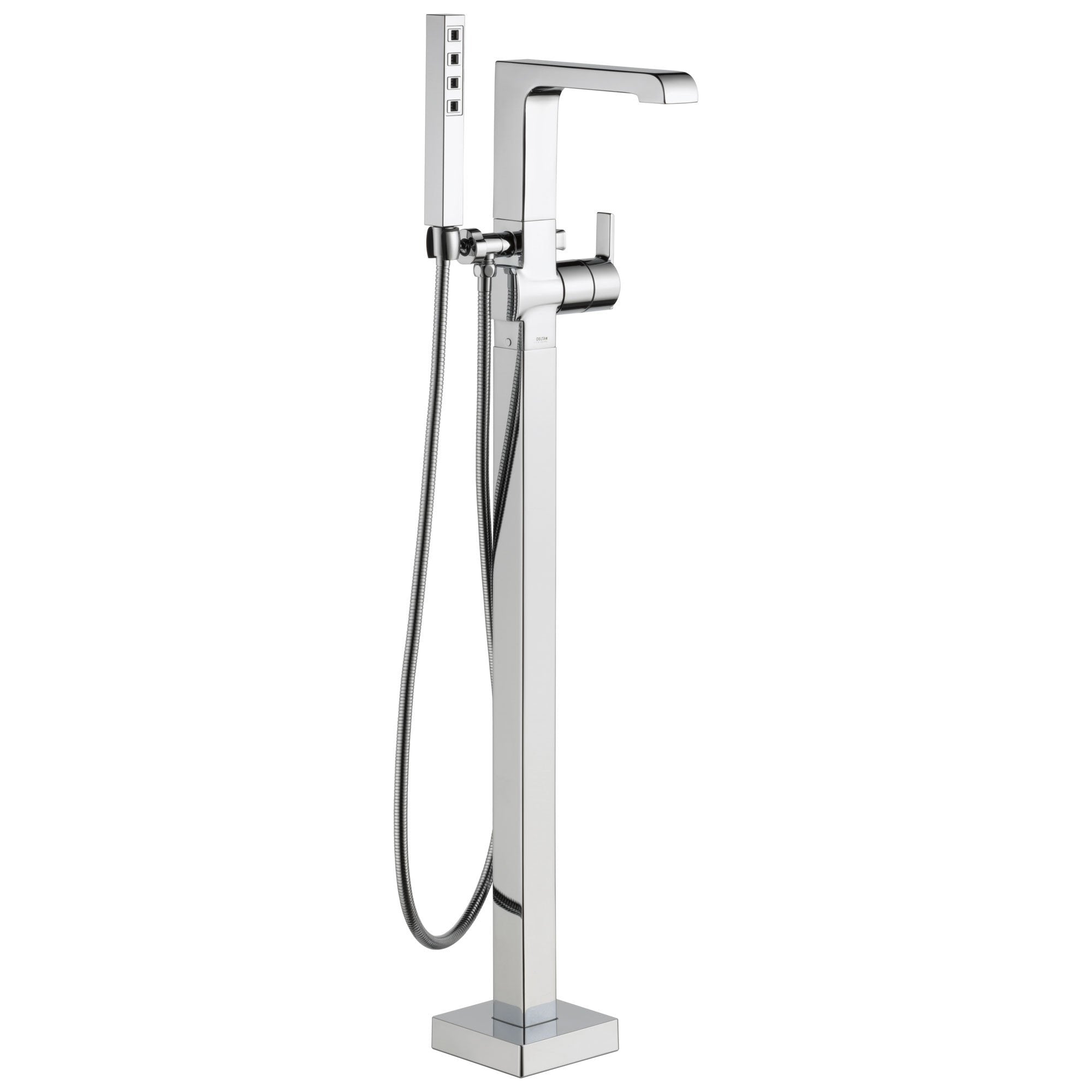 Delta Ara Collection Chrome Floor Mount Freestanding Contemporary Tub Filler Faucet with Hand Shower Trim Kit only (Requires Rough-in Valve) DT4767FL