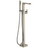 Delta Ara Collection Stainless Steel Finish Floor Mount Freestanding Tub Filler Faucet with Hand Shower Trim only (Requires Valve) DT4767SSFL