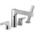 Delta Zura Collection Chrome Finish 4-Hole Roman Tub Filler Faucet with Hand Shower Includes Rough-in Valve D1905V
