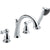 Delta Leland Deck-Mount Chrome Roman Tub Faucet with Valve and Handshower D877V