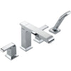 Delta Arzo Modern Square Chrome Roman Tub Faucet with Handshower Trim Kit 352509