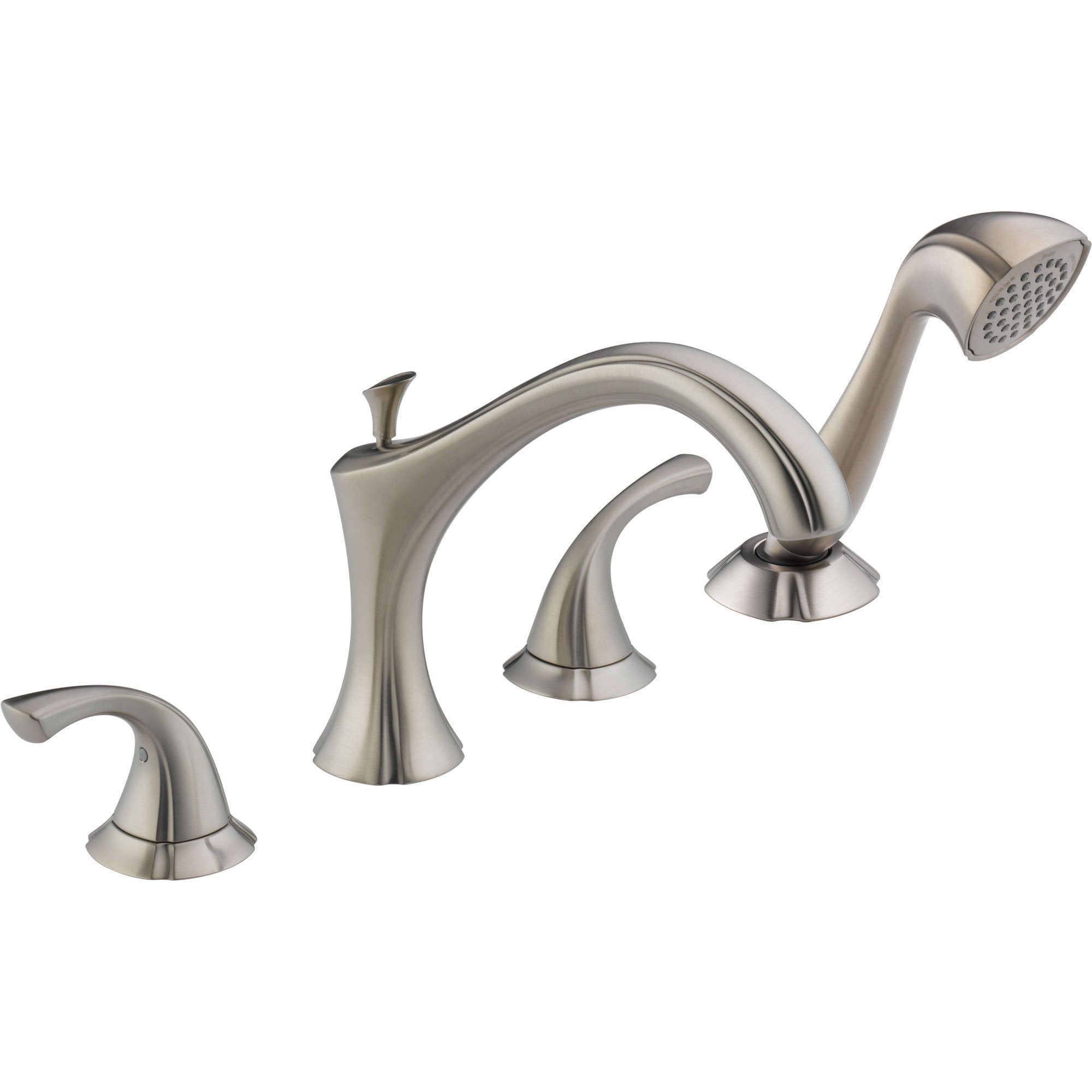 Delta Addison Stainless Steel Finish Roman Tub Faucet with Handspray Trim 476463