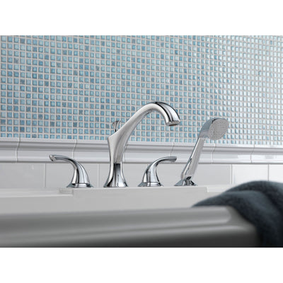 Delta Addison Deck-Mount Chrome Roman Tub Faucet Trim with Hand Shower 476459