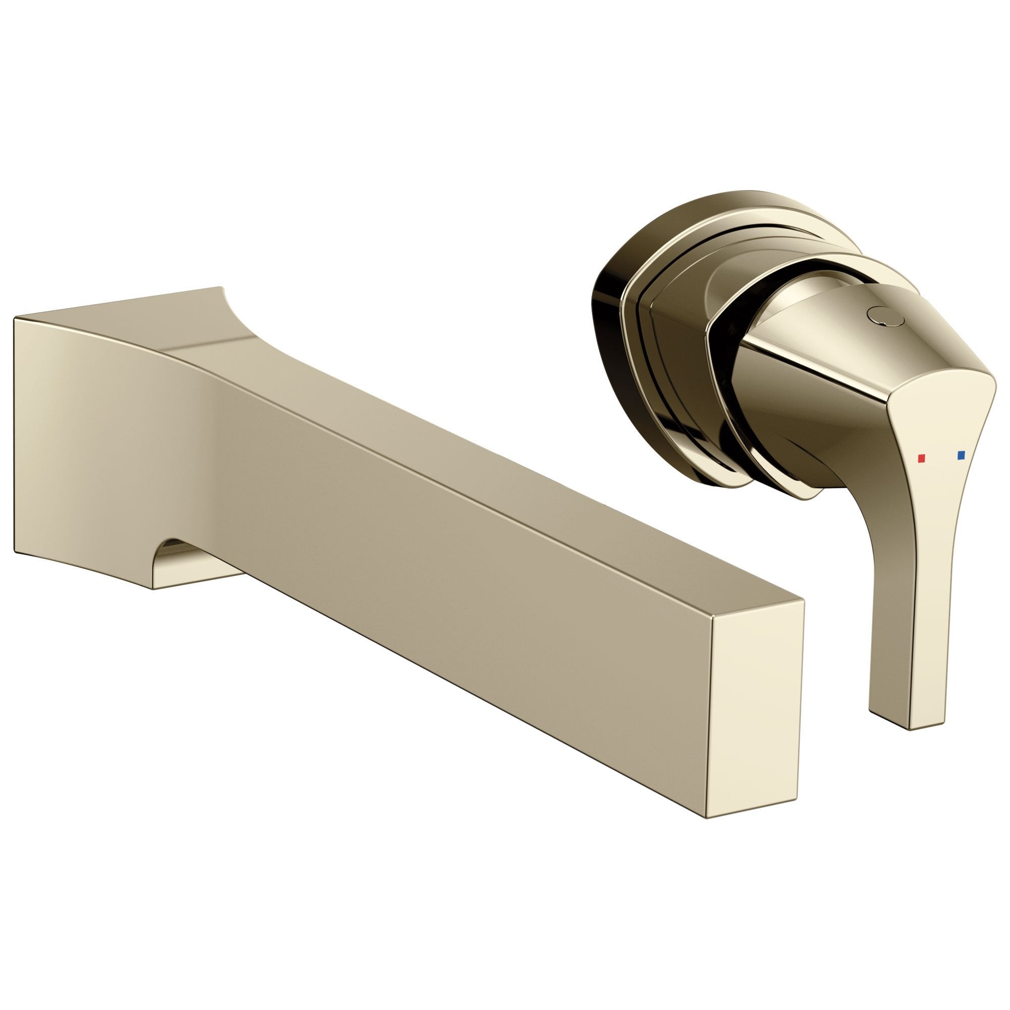Delta Zura Collection Polished Nickel Finish Single Handle Modern Wall Mount Lavatory Bathroom Faucet Trim Kit (Requires Rough-in Valve) 745572
