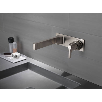 Delta Zura Collection Stainless Steel Finish Single Handle Modern Wall Mount Lavatory Bathroom Faucet INCLUDES Rough-in Valve D1899V