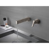 Delta Zura Collection Stainless Steel Finish Single Handle Modern Wall Mount Lavatory Bathroom Faucet Trim Kit (Requires Rough-in Valve) 745573