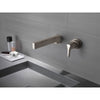 Delta Zura Collection Stainless Steel Finish Single Handle Modern Wall Mount Lavatory Bathroom Faucet Trim Kit (Requires Rough-in Valve) 745573