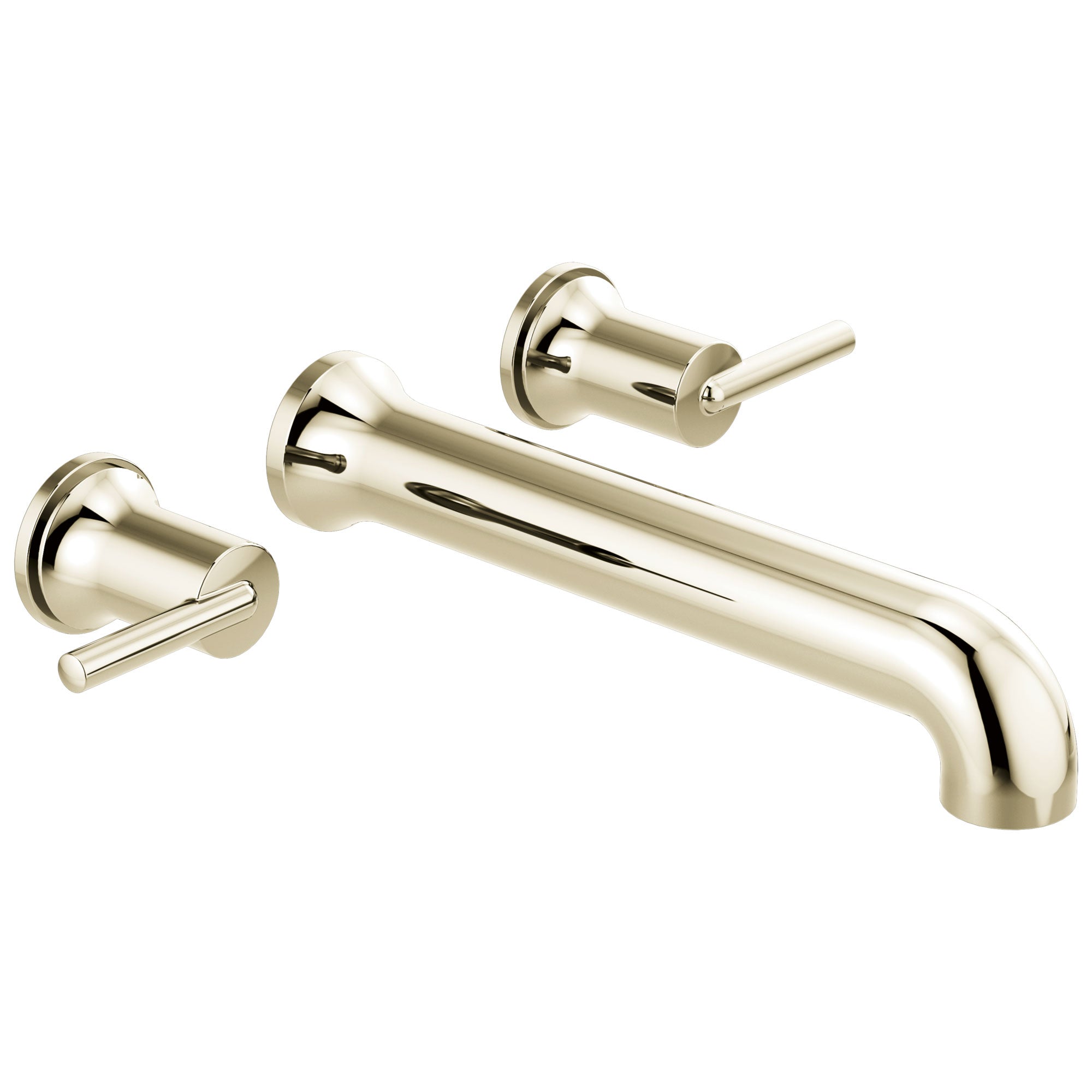 Delta Trinsic Modern Polished Nickel Finish Two Handle Wall Mount Tub Filler Faucet Includes Rough-in Valve D3026V