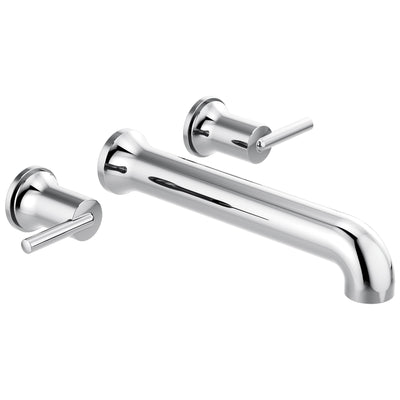 Delta Trinsic Modern Chrome Finish Two Handle Wall Mount Tub Filler Faucet Includes Rough-in Valve D3023V