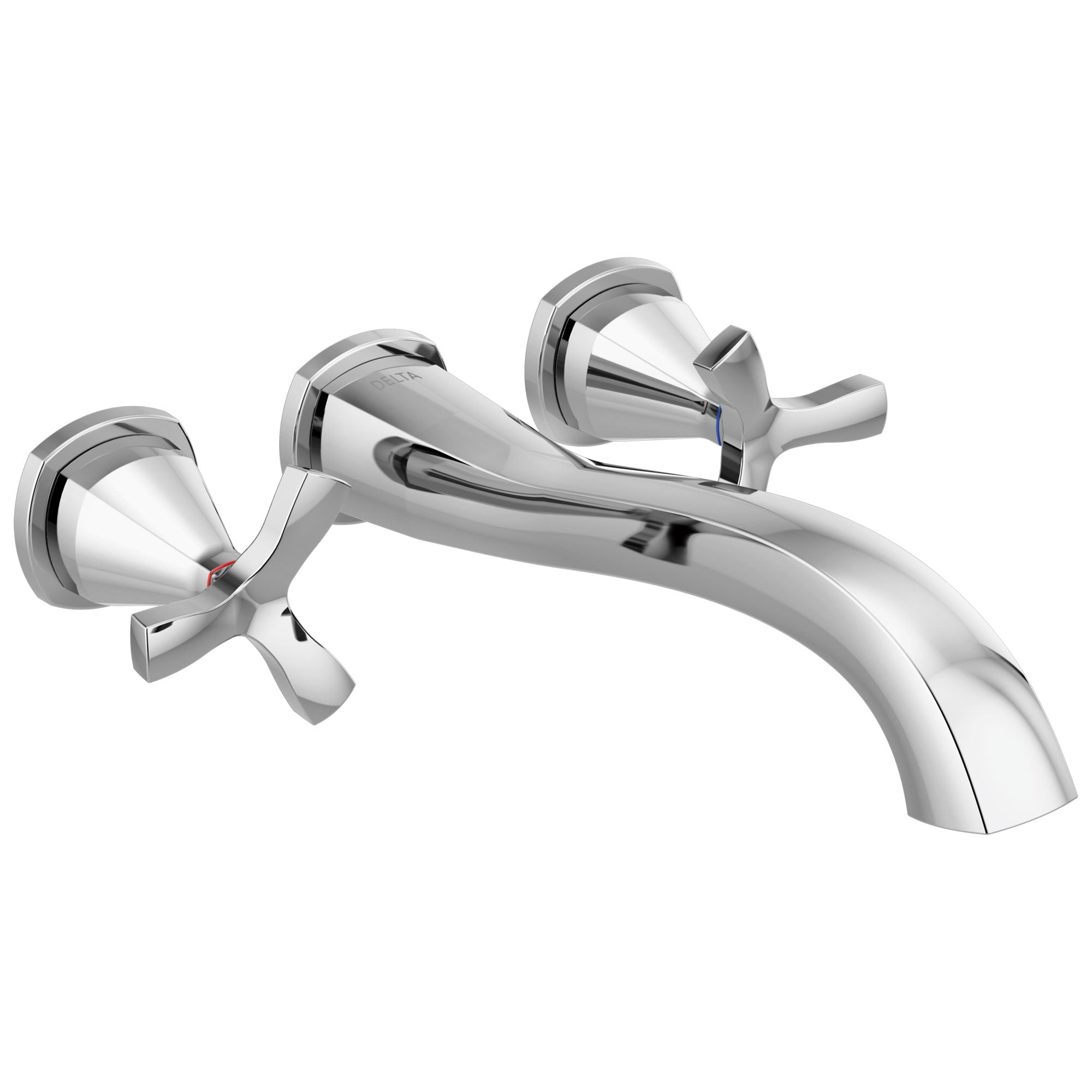 Delta Stryke Chrome Finish Cross Handle Wall Mounted Tub Filler Faucet Trim Kit (Requires Valve) DT57766WL